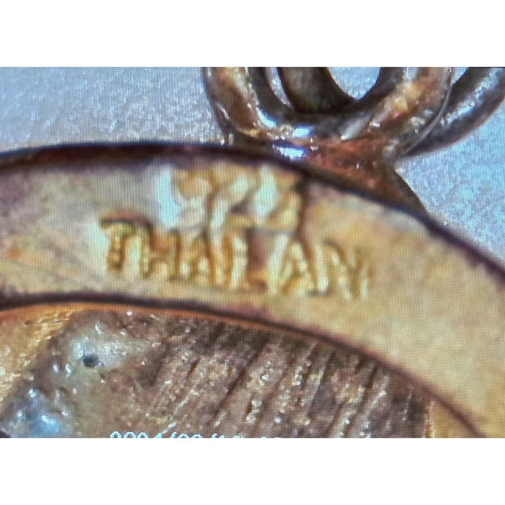 Large Vintage Sterling Silver Mixed Metals Angel Dangle‎ Earrings 925